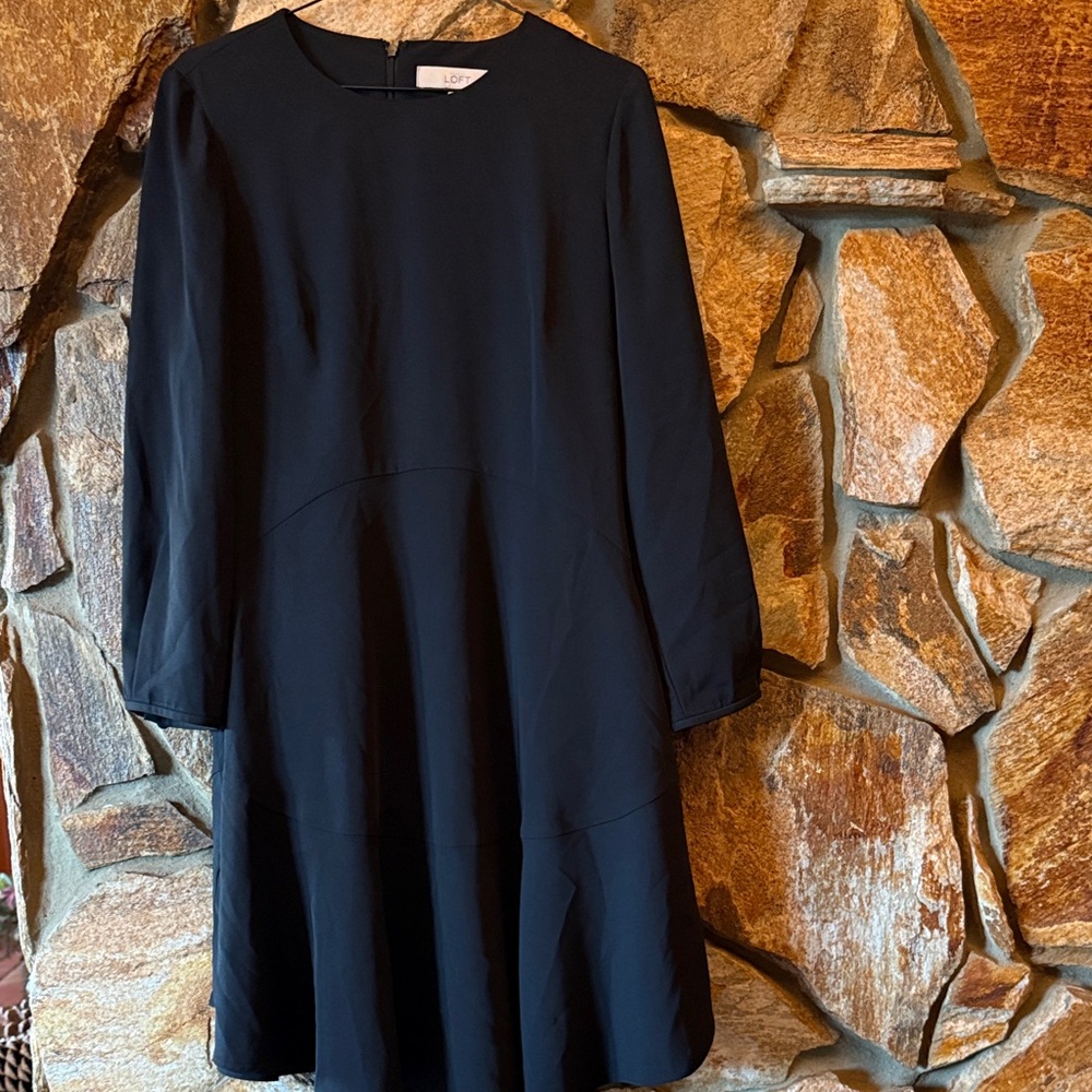 LOFT Classic Black Long Sleeve Dress